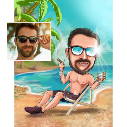 Karykatura mężczyzny - plakat, spersonalizowany prezent dla mężczyzny - Adamell.pl