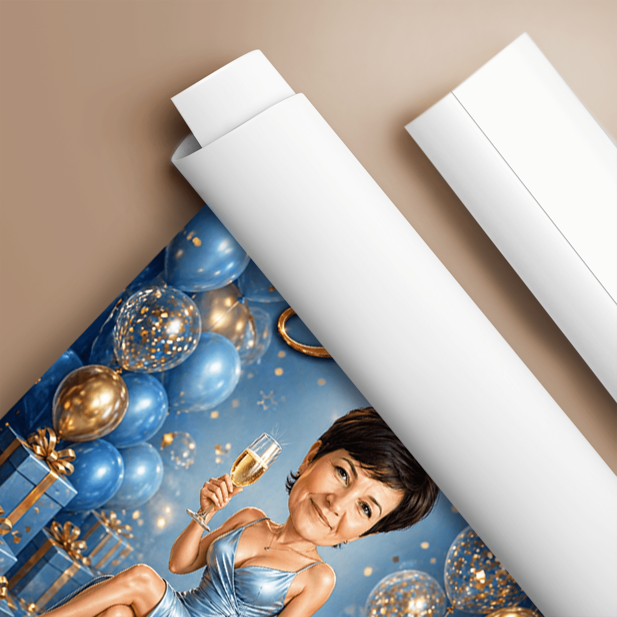Karykatura na 50. urodziny - plakat, spersonalizowany prezent dla kobiety - Adamell.pl