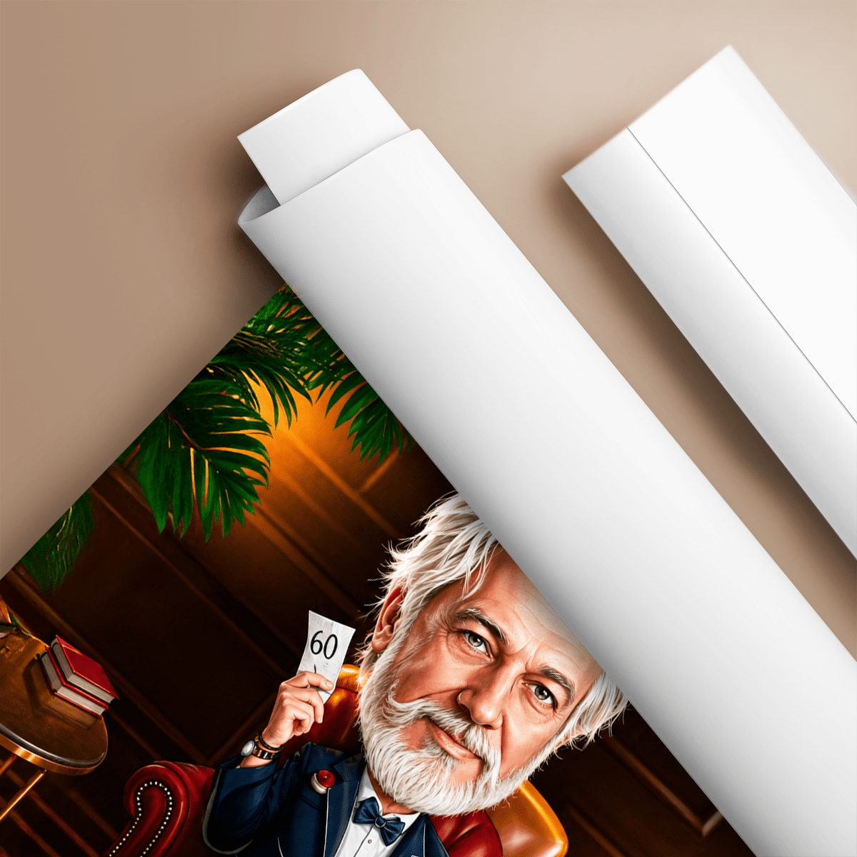 Karykatura na 60. urodziny - plakat, spersonalizowany prezent dla niego - Adamell.pl