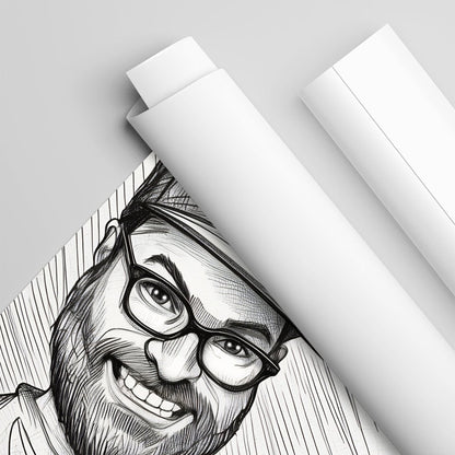 Karykatura ołówek - plakat, spersonalizowany prezent dla rodziców - Adamell.pl