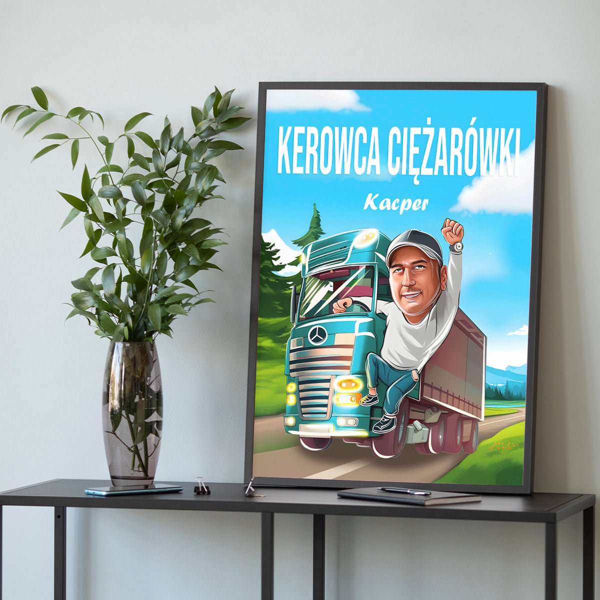 Kierowca ciężarówki - plakat, spersonalizowany prezent dla mężczyzny - Adamell.pl