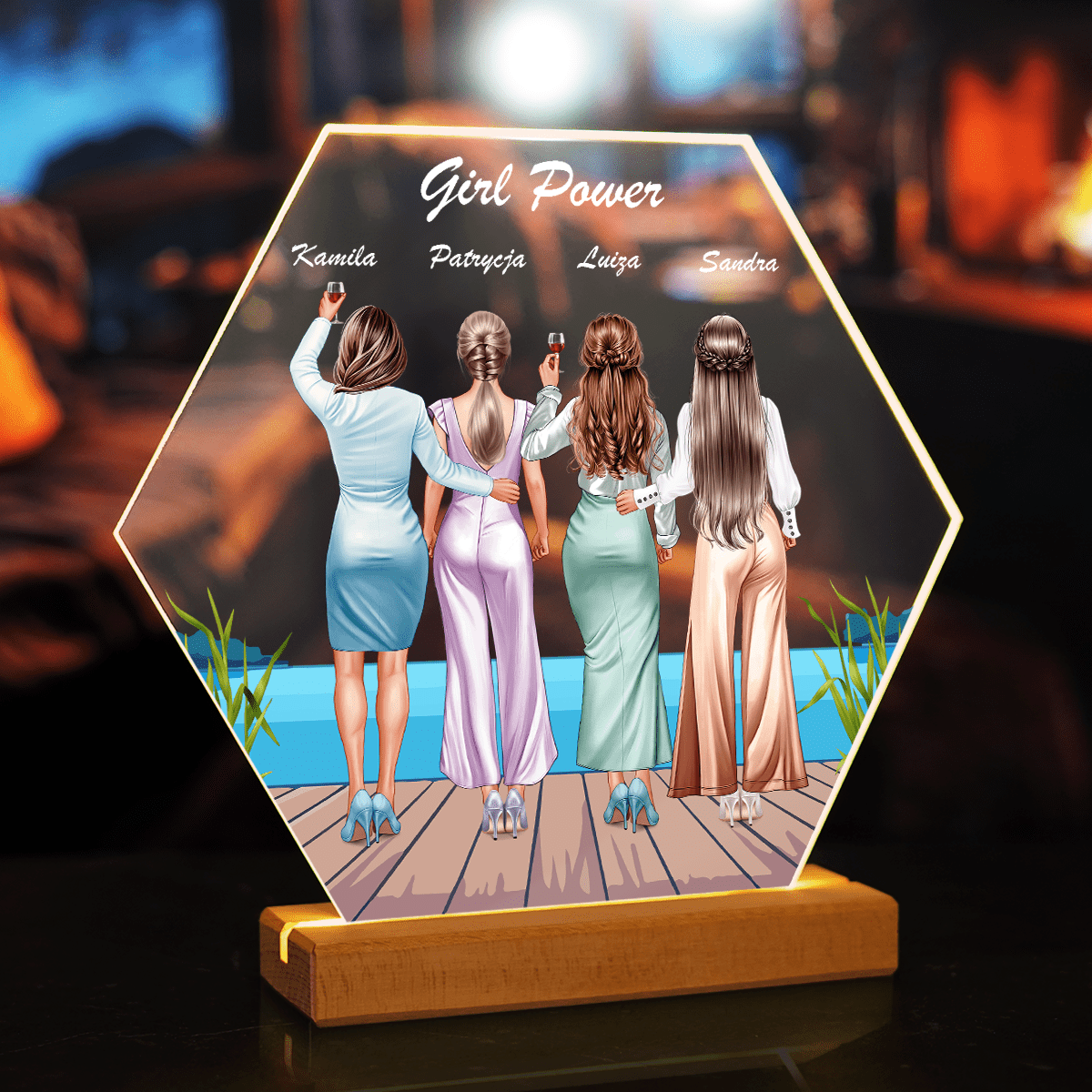 Kobieca siła Clipart - Druk na szkle, spersonalizowany prezent dla niej - Adamell.pl