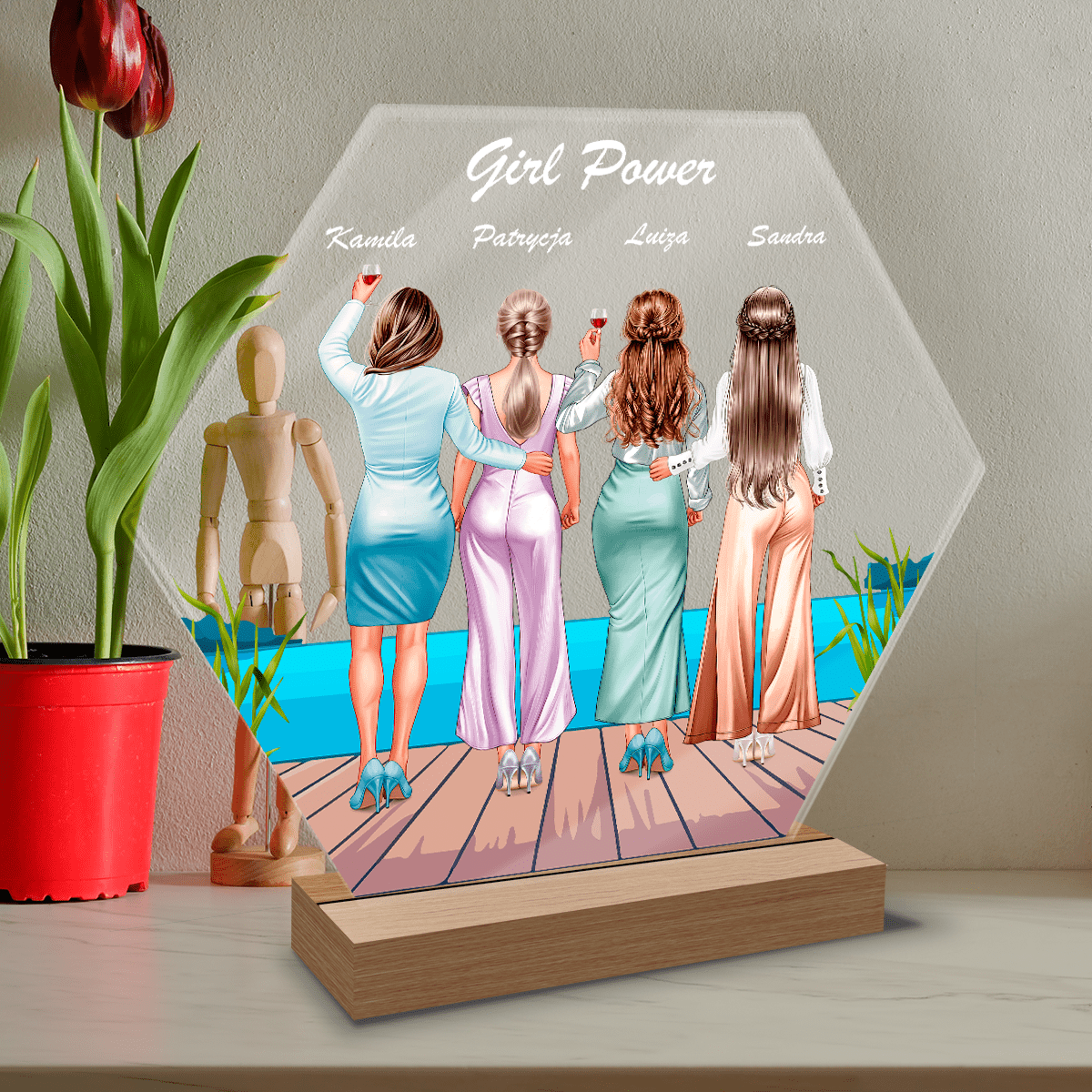 Kobieca siła Clipart - Druk na szkle, spersonalizowany prezent dla niej - Adamell.pl