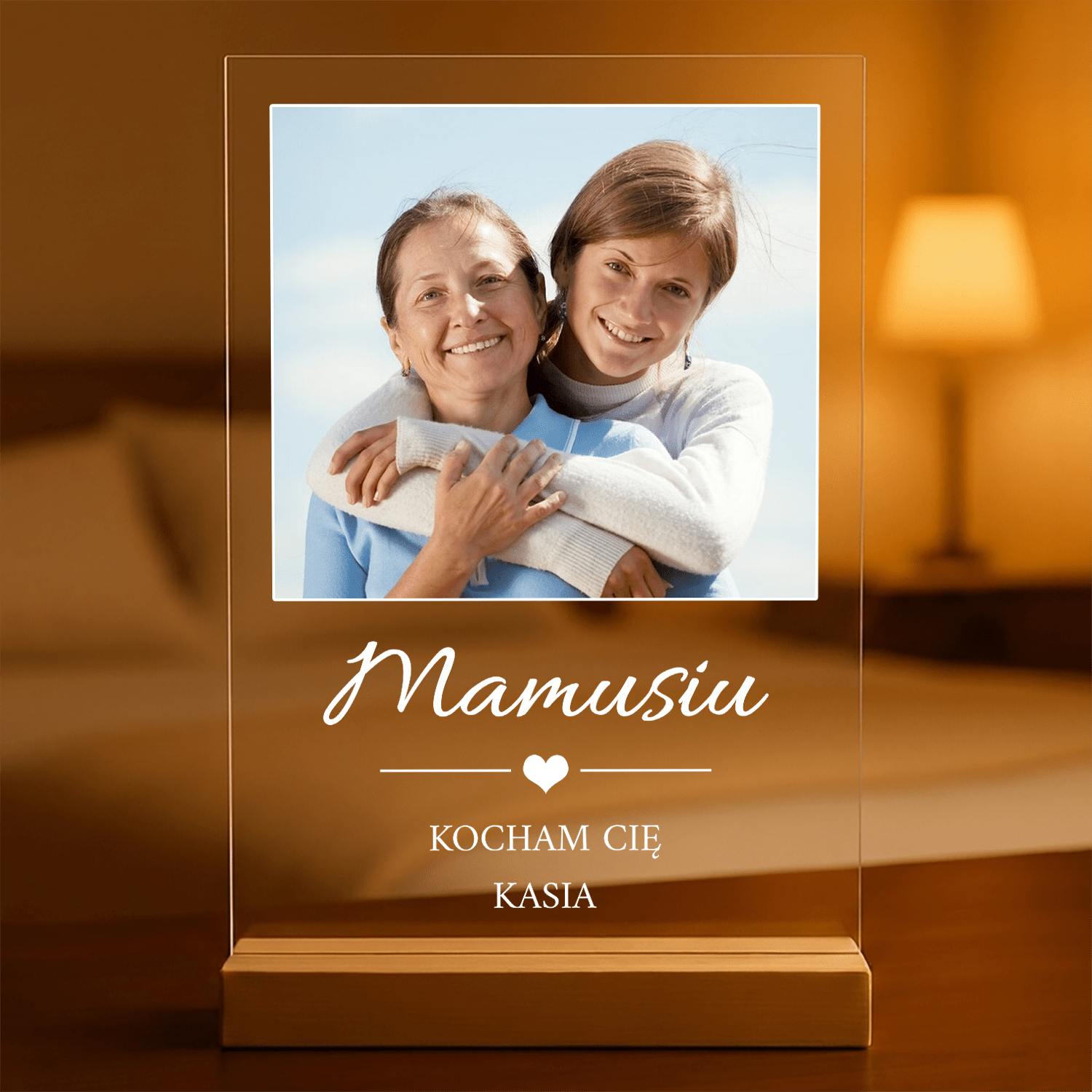 Kocham Cię mamo! - Druk na szkle, spersonalizowany prezent dla mamy - Adamell.pl