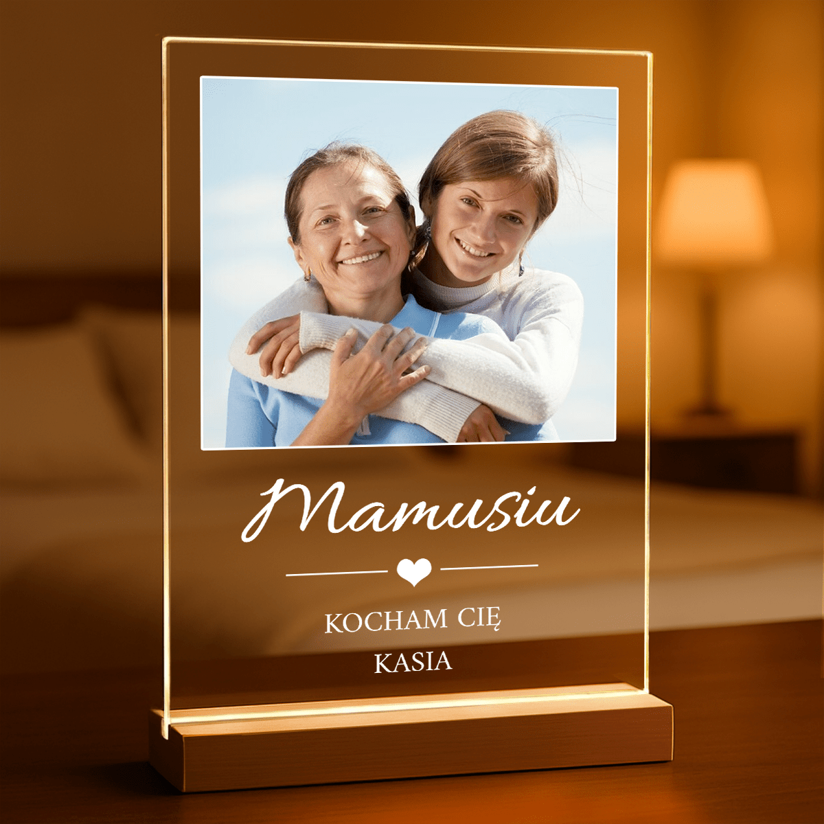 Kocham Cię mamo! - Druk na szkle, spersonalizowany prezent dla mamy - Adamell.pl