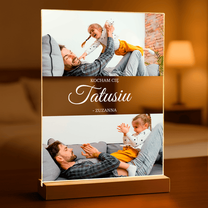 Kocham Cię tatusiu - Druk na szkle, spersonalizowany prezent dla taty - Adamell.pl