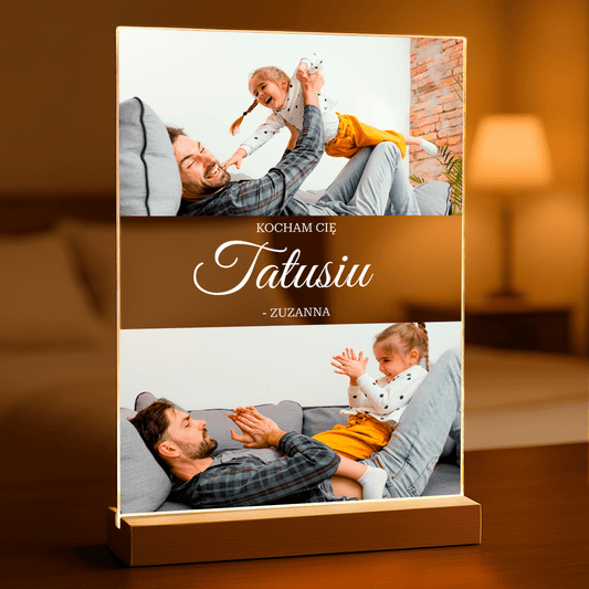 Kocham Cię tatusiu - Druk na szkle, spersonalizowany prezent dla taty - Adamell.pl