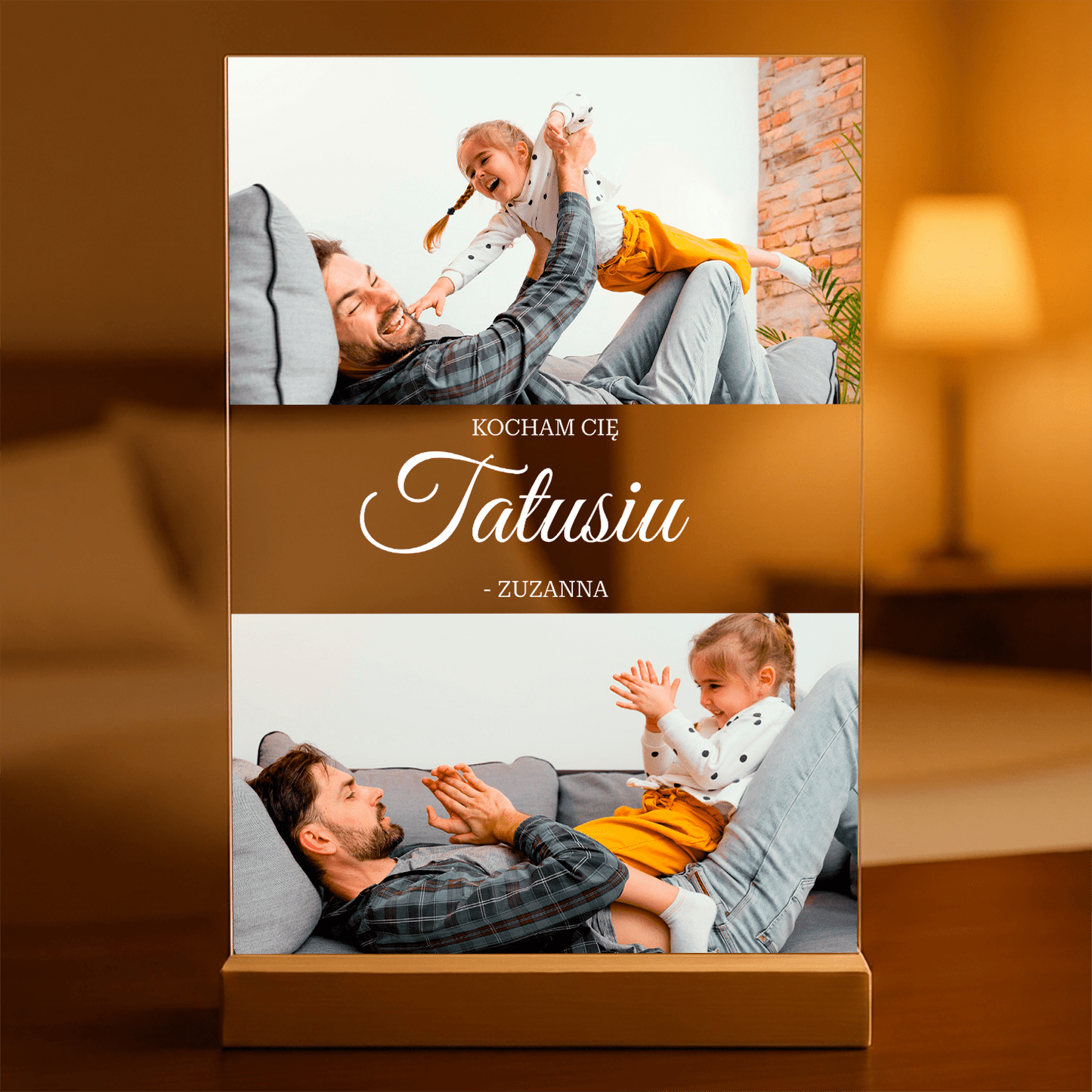Kocham Cię tatusiu - Druk na szkle, spersonalizowany prezent dla taty - Adamell.pl