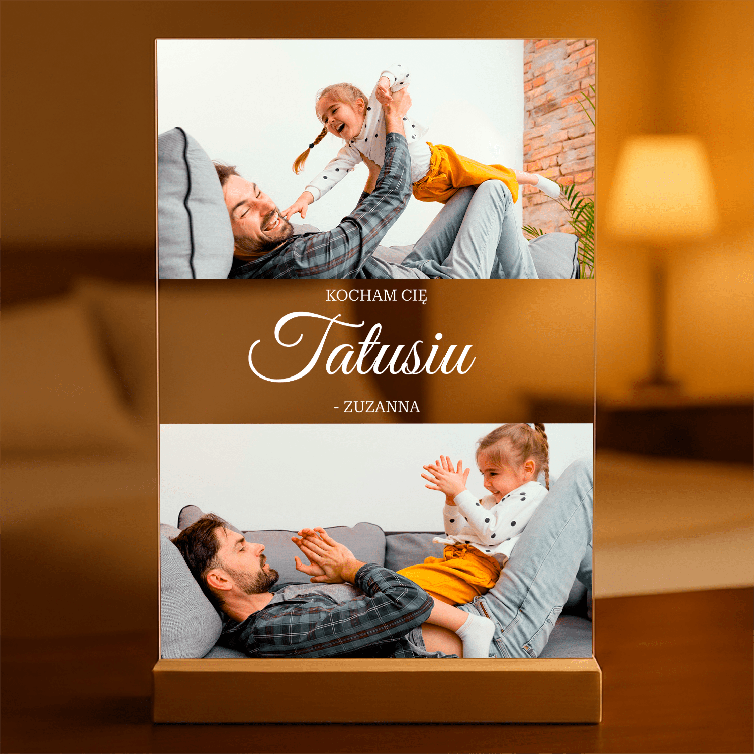 Kocham Cię tatusiu - Druk na szkle, spersonalizowany prezent dla taty - Adamell.pl