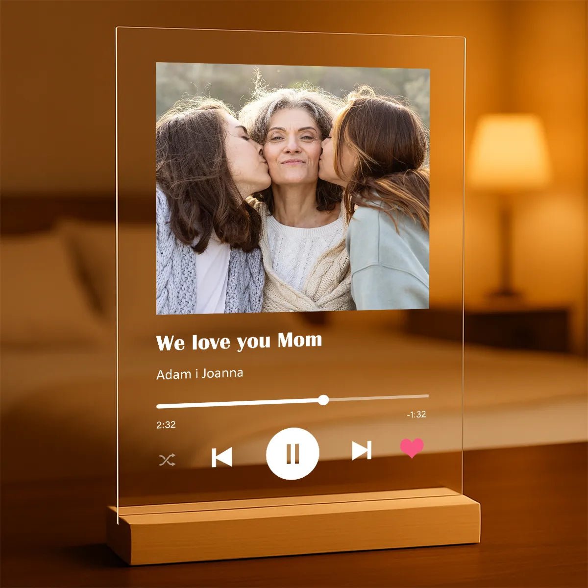 Kochamy Cię mamo - Druk na szkle, spersonalizowany prezent dla mamy - Adamell.pl