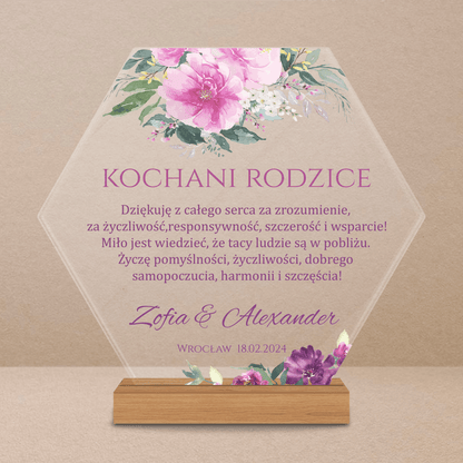 Kochani rodzice tekst - Druk na szkle, spersonalizowany prezent dla rodziców - Adamell.pl
