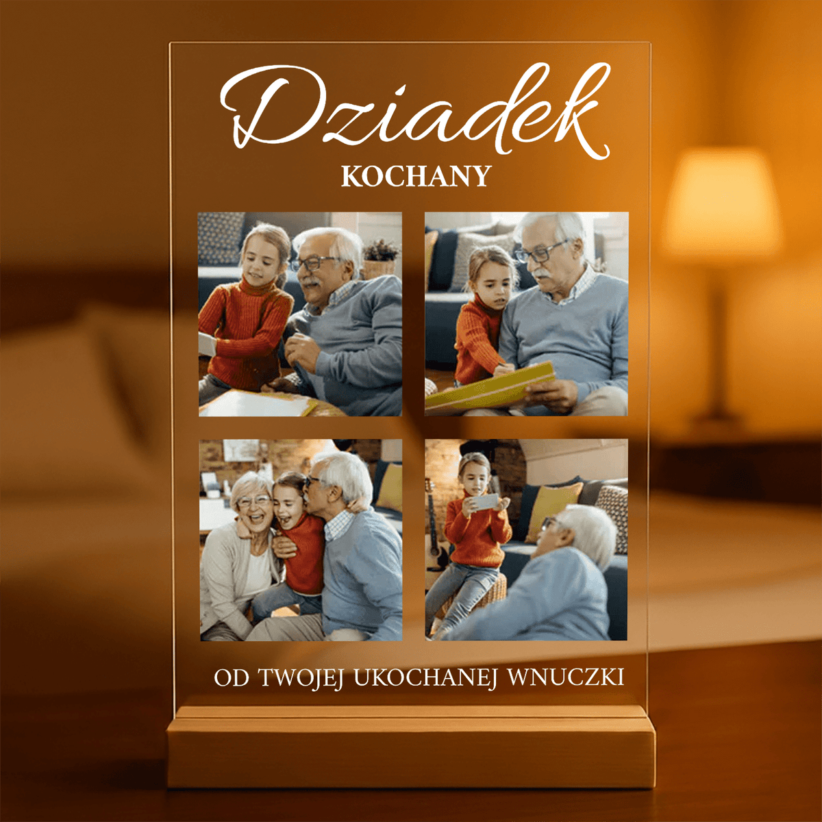 Kochany dziadek - Druk na szkle, spersonalizowany prezent dla dziadka - Adamell.pl