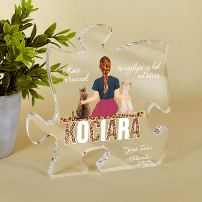 Kocia mama Clipart - Druk na szkle - puzzel, spersonalizowany prezent dla miłośników kotów - Adamell.pl