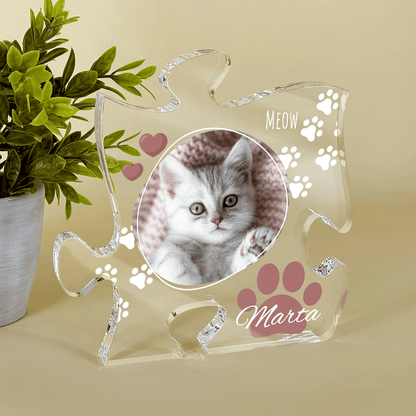 Kocie łapki + zdjęcie - Druk na szkle - puzzel, spersonalizowany prezent - Adamell.pl