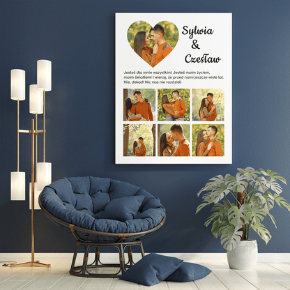 Kolaż dla pary Forever - druk na płótnie, spersonalizowany prezent dla pary - Adamell.pl