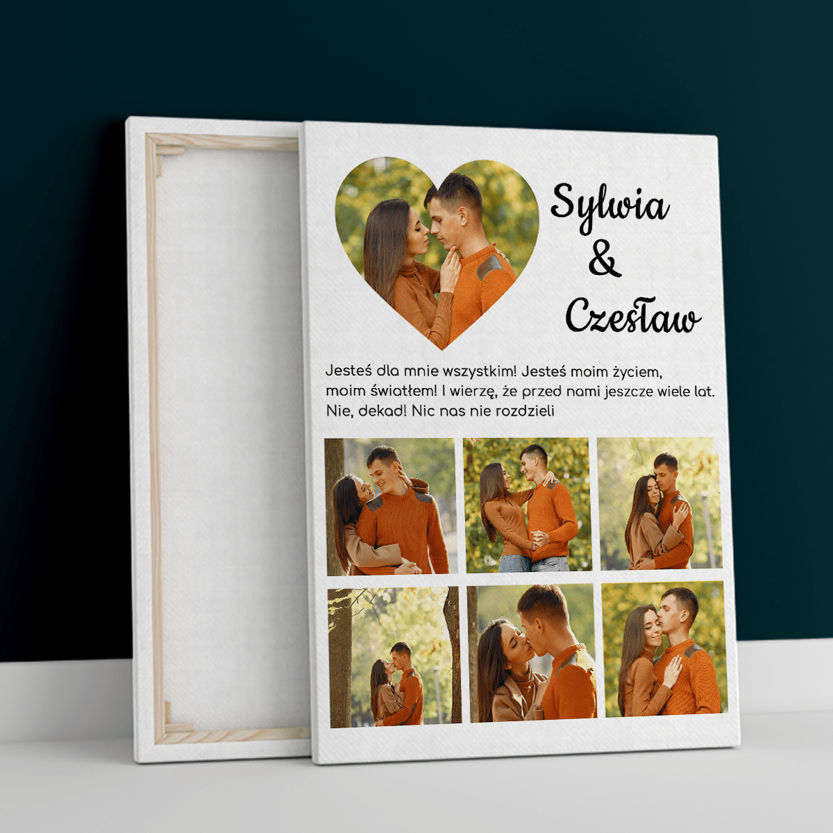 Kolaż dla pary Forever - druk na płótnie, spersonalizowany prezent dla pary - Adamell.pl