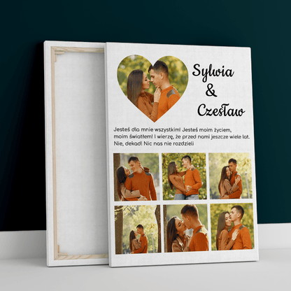 Kolaż dla pary Forever - druk na płótnie, spersonalizowany prezent dla pary - Adamell.pl