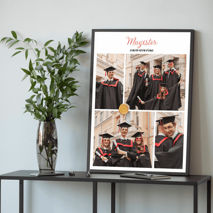 Kolaż magistra - plakat, spersonalizowany prezent dla absolwenta - Adamell.pl