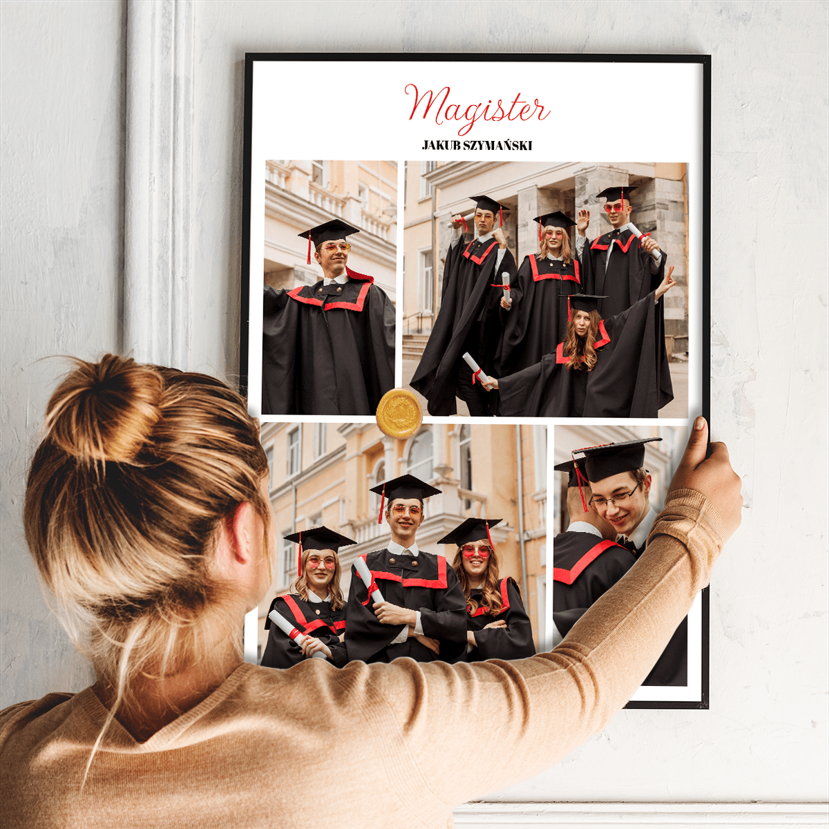 Kolaż magistra - plakat, spersonalizowany prezent dla absolwenta - Adamell.pl
