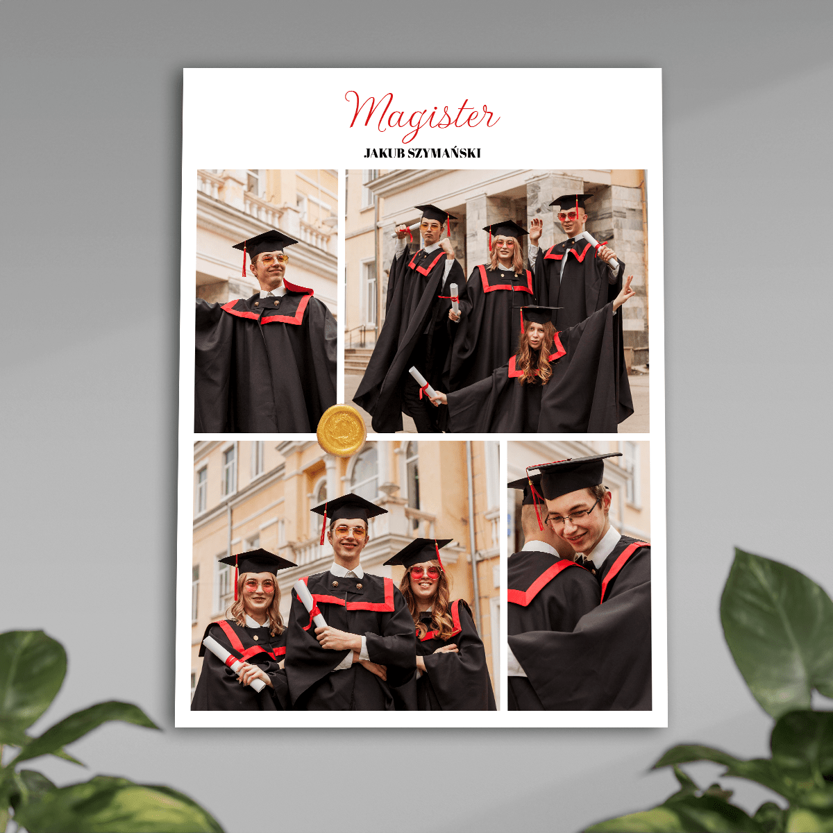 Kolaż magistra - plakat, spersonalizowany prezent dla absolwenta - Adamell.pl