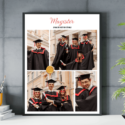 Kolaż magistra - plakat, spersonalizowany prezent dla absolwenta - Adamell.pl
