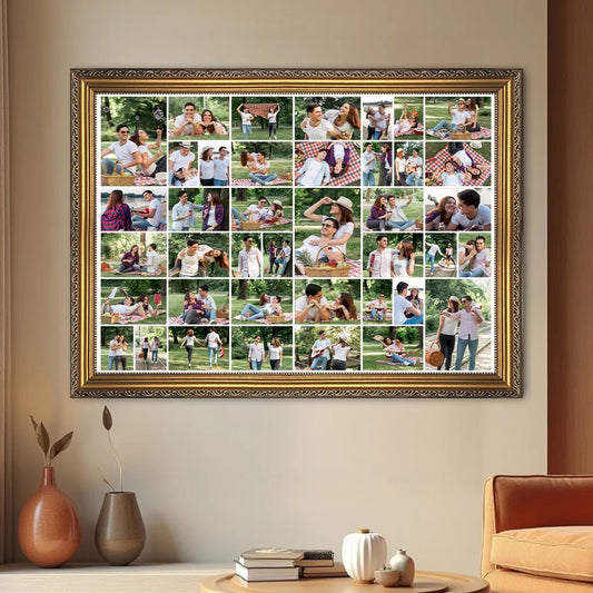 Kolaż miłosny 40 zdjeć - druk na płótnie, spersonalizowany prezent dla pary - Adamell.pl