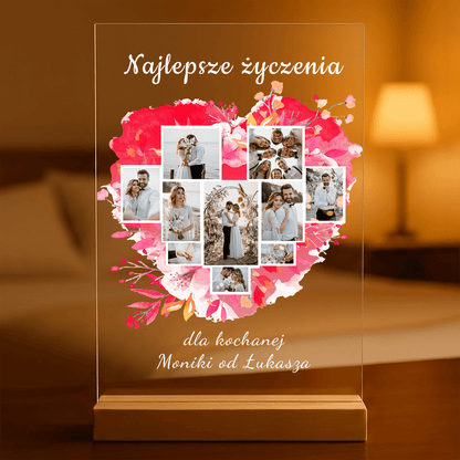 Kolaż najlepsze życzenia - Druk na szkle, spersonalizowany prezent - Adamell.pl