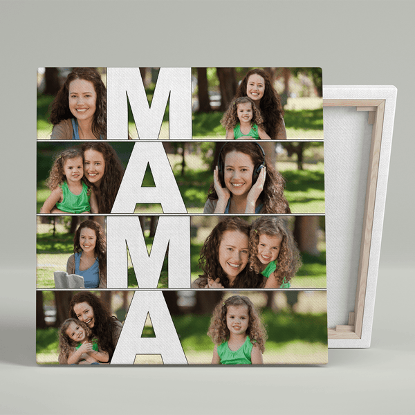 Kolaż z napisem MAMA - druk na płótnie, spersonalizowany prezent dla mamy - Adamell.pl