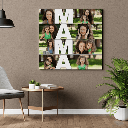Kolaż z napisem MAMA - druk na płótnie, spersonalizowany prezent dla mamy - Adamell.pl