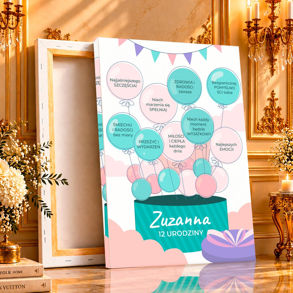 Kolaż ze zdjęć na płótnie Balony na 12. urodziny — prezent na urodziny - Adamell.pl