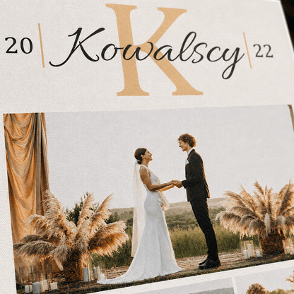 Kolaż ze zdjęć na płótnie czterech nazwisko prezent na rocznicę - Adamell.pl