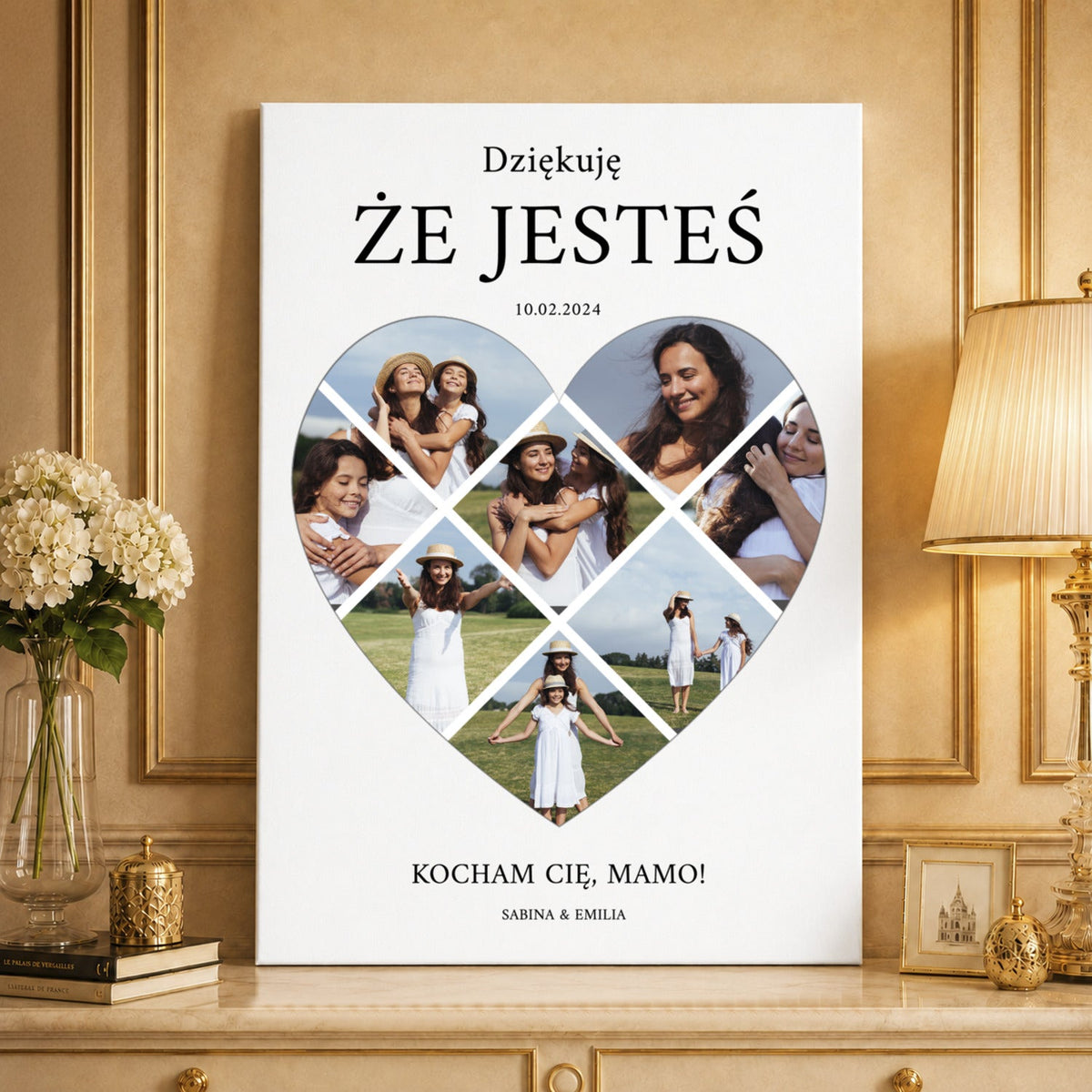 Kolaż ze zdjęć na płótnie Dziękuję że jesteś — prezent dla mamy - Adamell.pl