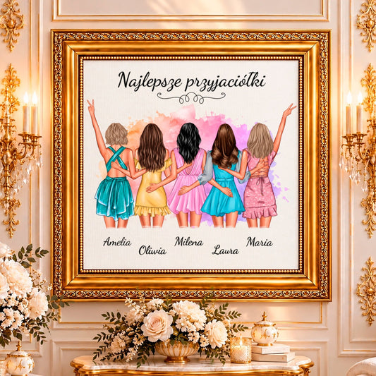 Kolaż ze zdjęć na płótnie Grafika prezent dla przyjaciółki - Adamell.pl