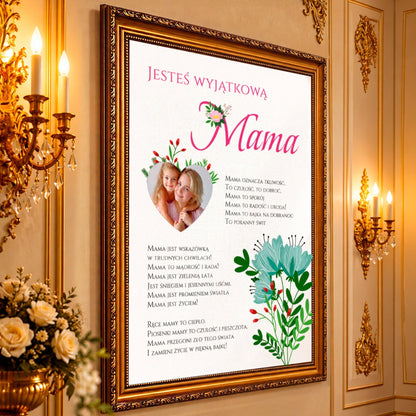 Kolaż ze zdjęć na płótnie Jesteś wyjątkową mamą — prezent dla mamy - Adamell.pl