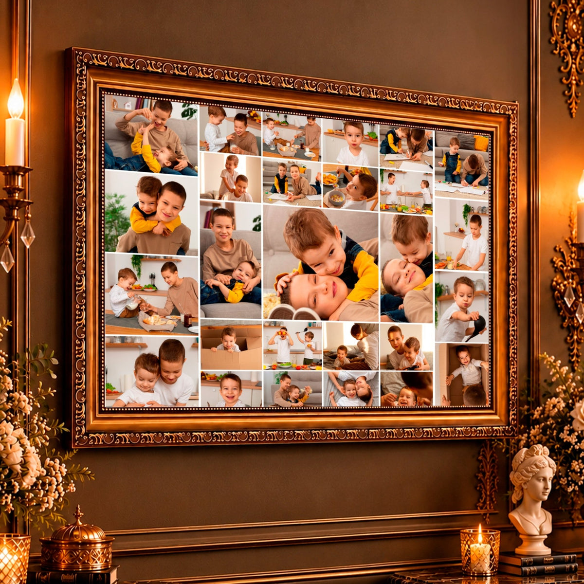 Kolaż ze zdjęć na płótnie Kolaż z 27 zdjęć — prezent dla brata - Adamell.pl