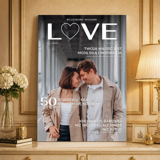 Kolaż ze zdjęć na płótnie Magazyn Love — prezent na rocznicę - Adamell.pl