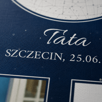 Kolaż ze zdjęć na płótnie mapa nieba prezent dla taty - Adamell.pl