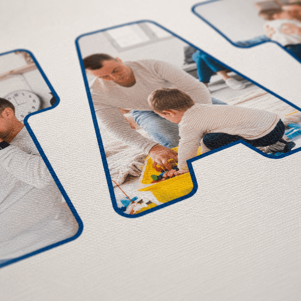 Kolaż ze zdjęć na płótnie Napis 4 zdjęcia prezent dla taty - Adamell.pl