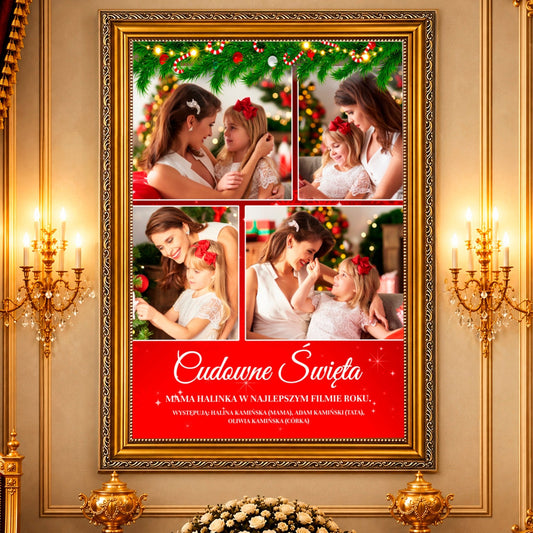 Kolaż ze zdjęć na płótnie Nasze święta — prezent dla mamy - Adamell.pl