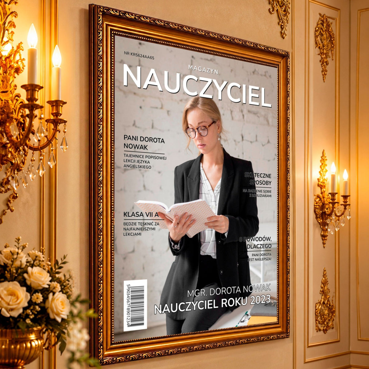 Kolaż ze zdjęć na płótnie Nauczyciel roku — prezent dla nauczyciela - Adamell.pl