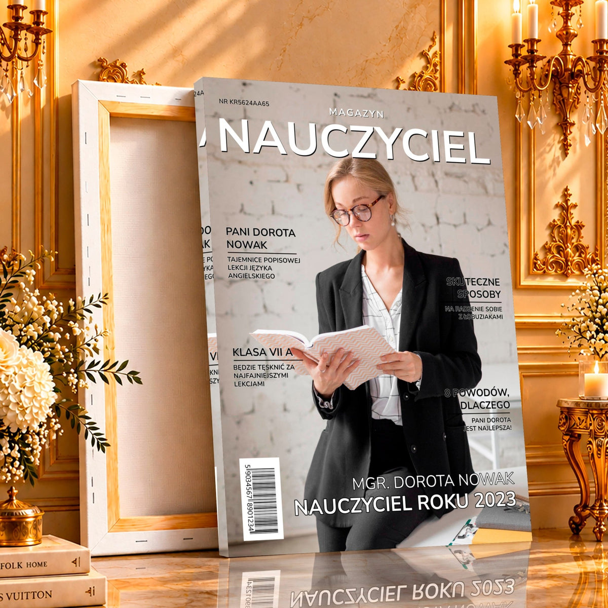 Kolaż ze zdjęć na płótnie Nauczyciel roku — prezent dla nauczyciela - Adamell.pl