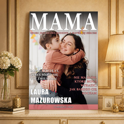 Kolaż ze zdjęć na płótnie Okładka magazynu — prezent dla mamy - Adamell.pl