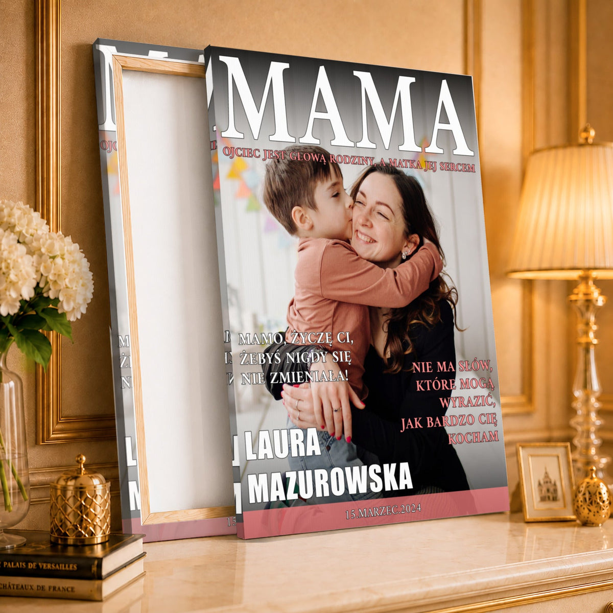 Kolaż ze zdjęć na płótnie Okładka magazynu — prezent dla mamy - Adamell.pl