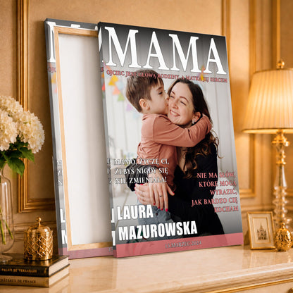 Kolaż ze zdjęć na płótnie Okładka magazynu — prezent dla mamy - Adamell.pl