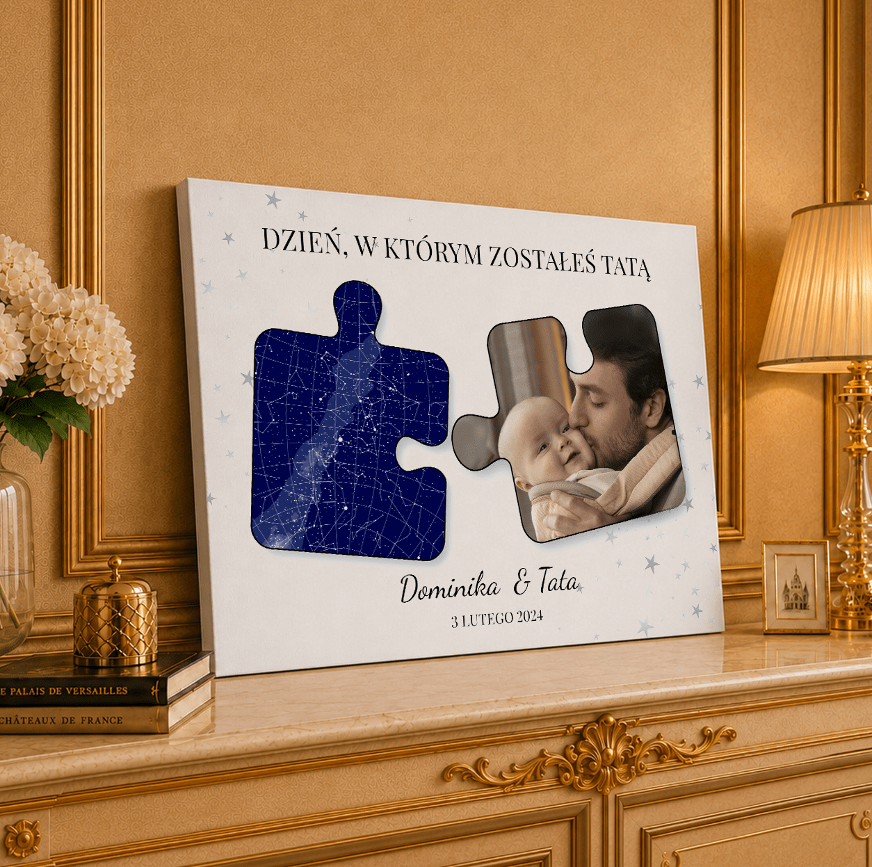 Kolaż ze zdjęć na płótnie Puzzle zostałeś prezent dla taty - Adamell.pl