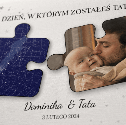 Kolaż ze zdjęć na płótnie Puzzle zostałeś prezent dla taty - Adamell.pl