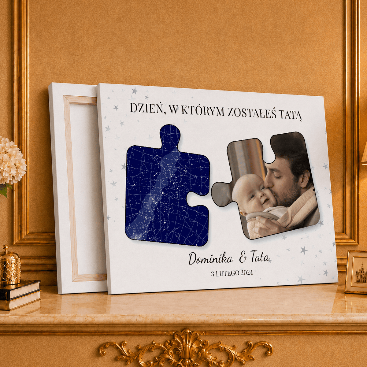 Kolaż ze zdjęć na płótnie Puzzle zostałeś prezent dla taty - Adamell.pl