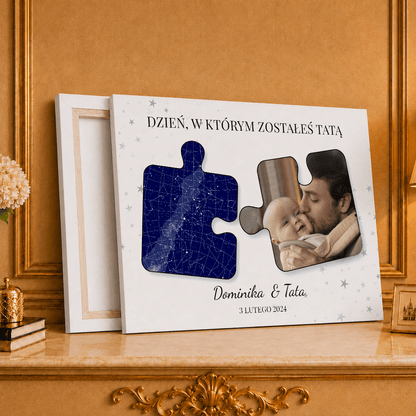 Kolaż ze zdjęć na płótnie Puzzle zostałeś prezent dla taty - Adamell.pl