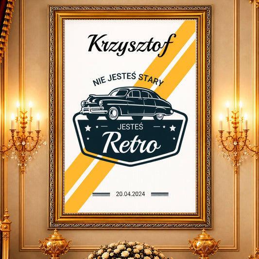 Kolaż ze zdjęć na płótnie Styl retro — prezent dla mężczyzny - Adamell.pl