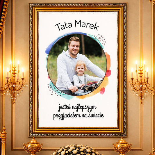 Kolaż ze zdjęć na płótnie Tata jest najlepszy! — prezent dla taty - Adamell.pl